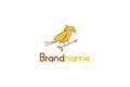 Bird on branch, perch bird logo design Royalty Free Stock Photo