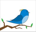 Bird on a branch vector Royalty Free Stock Photo