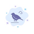 Bird, British, Small, Sparrow Blue Icon on Abstract Cloud Background