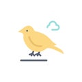 Bird, British, Small, Sparrow Flat Color Icon. Vector icon banner Template