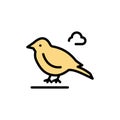 Bird, British, Small, Sparrow Flat Color Icon. Vector icon banner Template