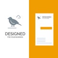 Bird, British, Small, Sparrow Grey Logo Design and Business Card Template