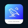 Bird, British, Small, Sparrow Mobile App Button. Android and IOS Line Version