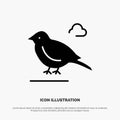 Bird, British, Small, Sparrow solid Glyph Icon vector