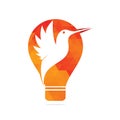 Bird bulb shape concept logo design.