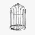Bird Cage as black and white ink vector design set for multiple creative purposes Royalty Free Stock Photo