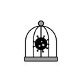 bird cage coronavirus line illustration icon. Signs and symbols can be used for web, logo, mobile app, UI, UX