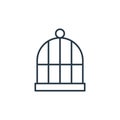 bird cage icon vector from animals concept. Thin line illustration of bird cage editable stroke. bird cage linear sign for use on Royalty Free Stock Photo