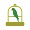 Bird in Cage icon vector image. Royalty Free Stock Photo