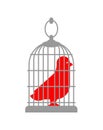 Bird in cage isolated. Symbol of bondage. vector illustration