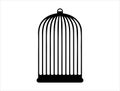 Bird cage silhouette vector art white background