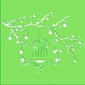 Bird cage stencil art Royalty Free Stock Photo