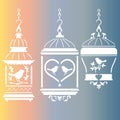 Bird cage stencil gradient art Royalty Free Stock Photo