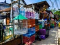 Bird cages for sale, Pramuka Bird Market, East Jakarta, Indonesia.Ã¯Â¿Â¼