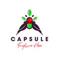 Bird capsule inspiration illustration logo design Royalty Free Stock Photo