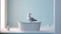 Seagull In A Tub: A Minimalist Surrealist Photography