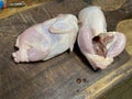 Bird carcasses quail and chicken Royalty Free Stock Photo