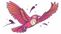 Bird carrying envelope, message delivery and communication symbol vector design Generative AI