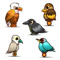 Bird cartoon set collection