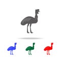 bird of cassowary icon. Elements of Australian animals multi colored icons. Premium quality graphic design icon. Simple icon for w Royalty Free Stock Photo