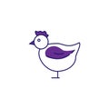 Bird chicken outline easter icon