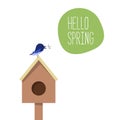 A bird is chirping Hello Spring