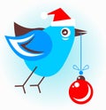 Bird with christmas ball Royalty Free Stock Photo