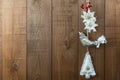 Bird Christmas decorations, nordic style, with berries. Copy spa Royalty Free Stock Photo