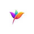 Bird color logo design vector