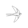 Bird continuous line drawing vector illustration minimalist design good for logo branding and abstract minimalism poster Royalty Free Stock Photo