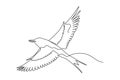 Continuous one line drawing minimal style illustration bird Royalty Free Stock Photo