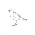 Bird continuous single line drawing art vector minimalist illustration