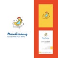 Bird Creative Logo and business card. vertical Design Vector