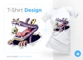 Bird In Crocodile Mouth. Prints On T-shirts, Sweatshirts, Cases For Mobile Phones, Souvenirs.