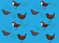 Bird Dipper Cartoon Cute Seamless Wallpaper Background