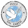 Bird dove as peace symbol stamp. peace day emblem vector