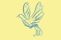 Bird dove flying logo icon vector image Royalty Free Stock Photo