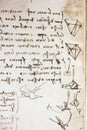 Bird, dove, mechanism of flight and manuscripts in the vintage book Manuscripts of Leonardo da Vinci, Codex on the Flight of Birds