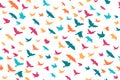 Bird dove silhouette colorful shape seamless pattern trendy sparrow dove boundless wallpaper texture