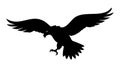 Bird in Downward Flight Silhouette, vector design Generative AI Royalty Free Stock Photo
