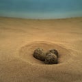 Bird eggs in the desert Royalty Free Stock Photo