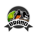 Bird emblem logo. Chirping bird farm logo