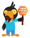 Bird with 404 error sign, illustration, vector Royalty Free Stock Photo