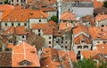 Bird eye view of buildings in Kotor, Montenegro Royalty Free Stock Photo