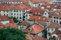 Bird eye view of buildings in Kotor old town, Montenegro Royalty Free Stock Photo