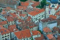 Bird eye view of buildings in Kotor old town, Montenegro Royalty Free Stock Photo