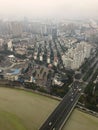 Bird eye view from Dongwu New Century Grand Hotel in Huzhou/China