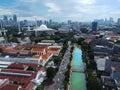 Aerial view in downtown city of Jakarta, Asia, Indonesia, during the day