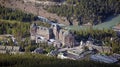 Bird eye view of the famous Fairmont Banff Springs Royalty Free Stock Photo