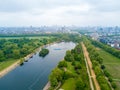 Bird-eye view of the famous Hyde Park in London, UK Royalty Free Stock Photo